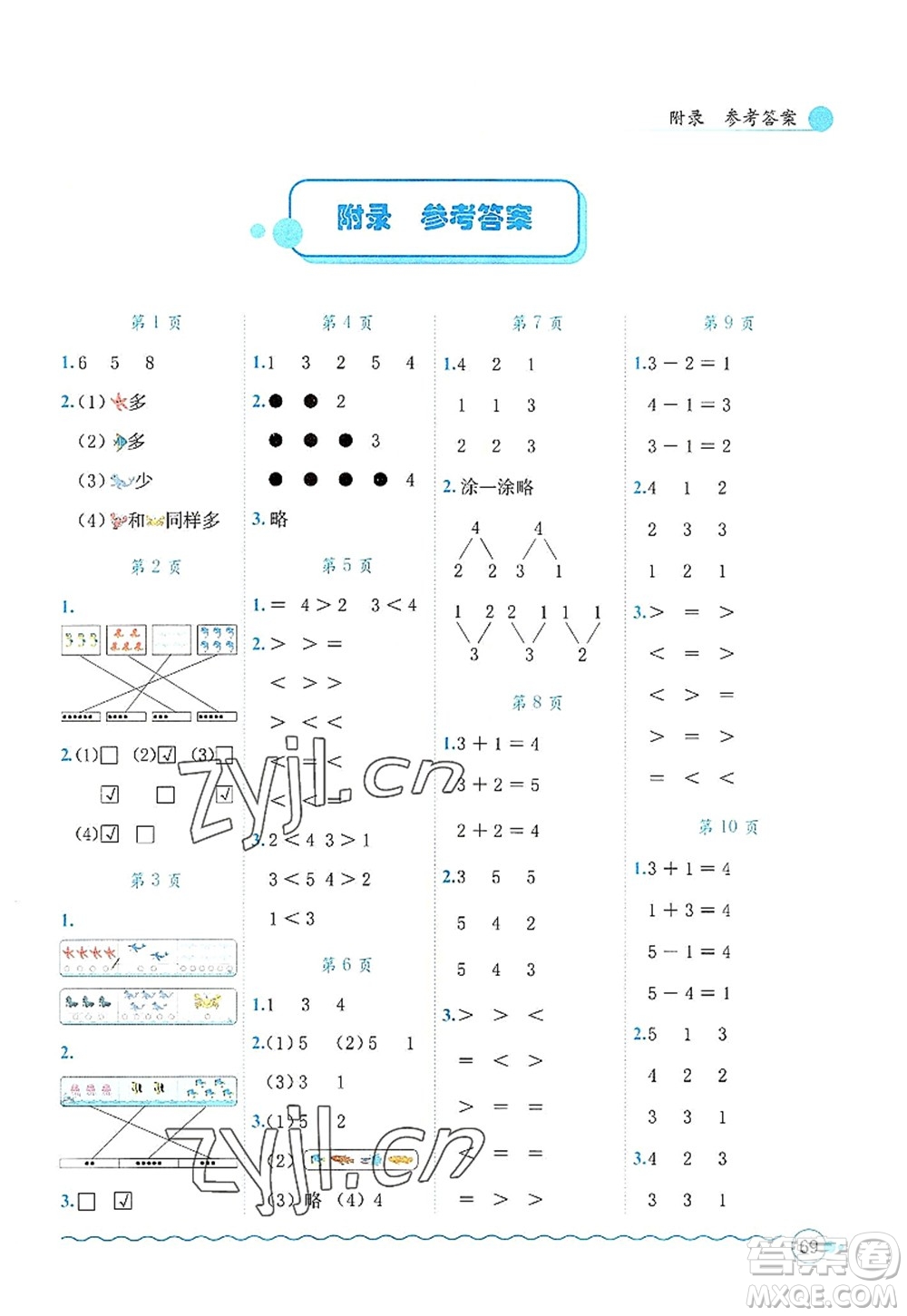 小猿口算一年级上册答案详解及解析